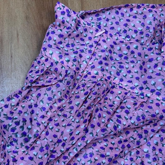 Blue Cherry Pink Pleated Skater Mini Skirt for Casual Wear - Picture 7 of 8